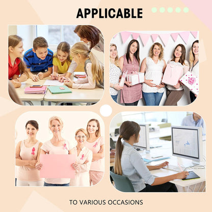 50 Pcs Cute Pens Retractable 1.0mm, Pale Pink Black Ink
