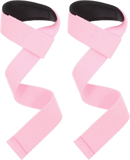 GANAZONO 2pcs Pink Weightlifting Wrist Straps for Women, Anti-slip Training Grip Strap with Wrist Support for Gym Deadlift and Pull-up Fitness