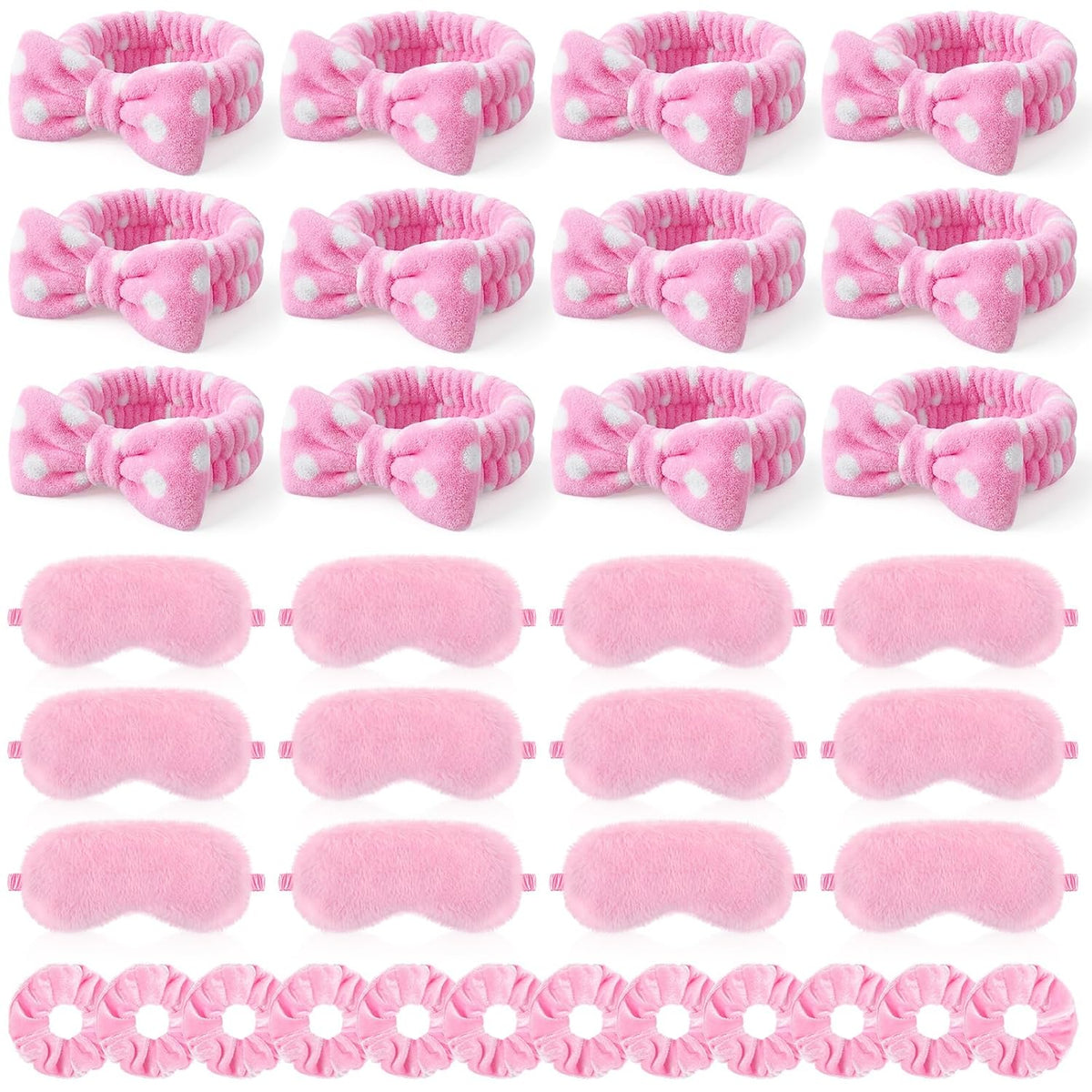 18 Pcs Sleepover Party Supplies Headbands Eye Masks Scrunchies
