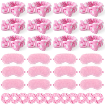 18 Pcs Sleepover Party Supplies Headbands Eye Masks Scrunchies