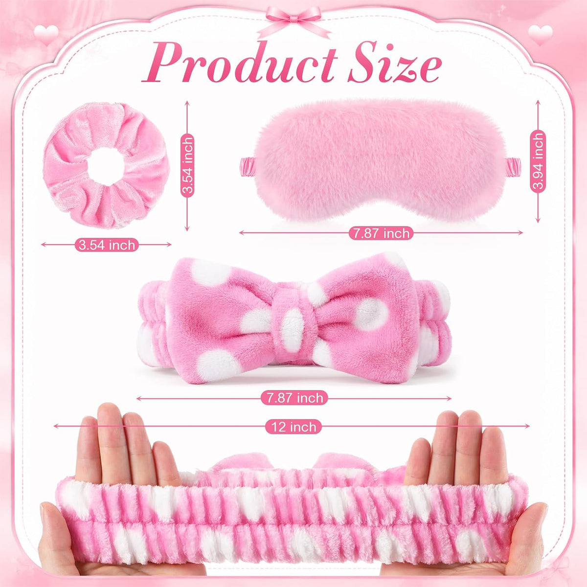 18 Pcs Sleepover Party Supplies Headbands Eye Masks Scrunchies