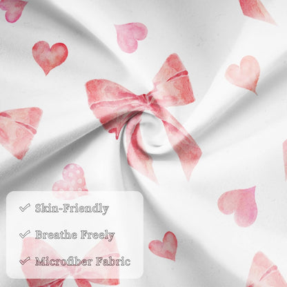 Pink Ribbon Bow Silk Satin Body Pillow Cover for Hair and Skin,Long Pillow Case Protector with Envelope Closure,Large Pillow Covers Decorative Bed Cushion Covers Cases for Sleep,20"x54",Peach