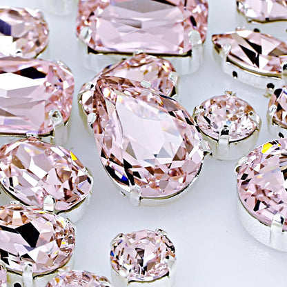 Sew On Rhinestones with Silver Claw, Mixed Shapes 82pcs Rhinestone