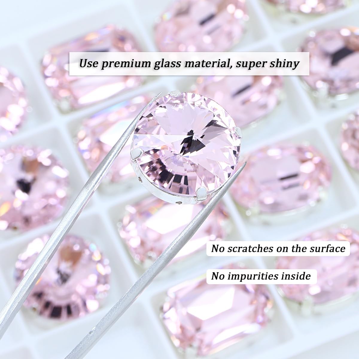 Sew On Rhinestones with Silver Claw, Mixed Shapes 82pcs Rhinestone