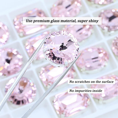Sew On Rhinestones with Silver Claw, Mixed Shapes 82pcs Rhinestone