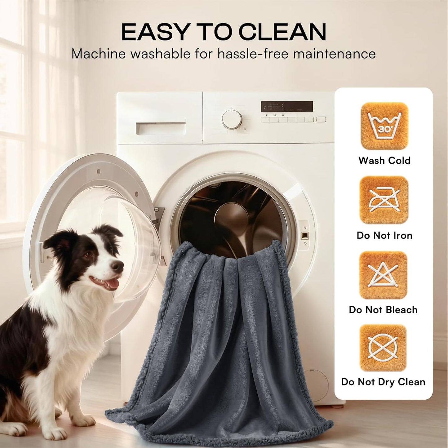Luciphia Waterproof Pet Blanket, Liquid Pee Proof Dog Blanket for Sofa Bed Couch, Reversible Sherpa Fleece Furniture Protector Cover for Small Medium Large Dogs Cats, Dark Gray X-Large（85" x 57"）