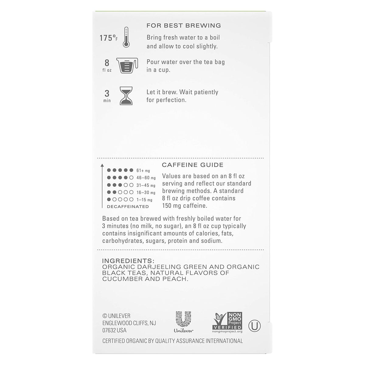 Peachy Green Tea Bags, 120 Total Bags (20ct - Pack of 6)