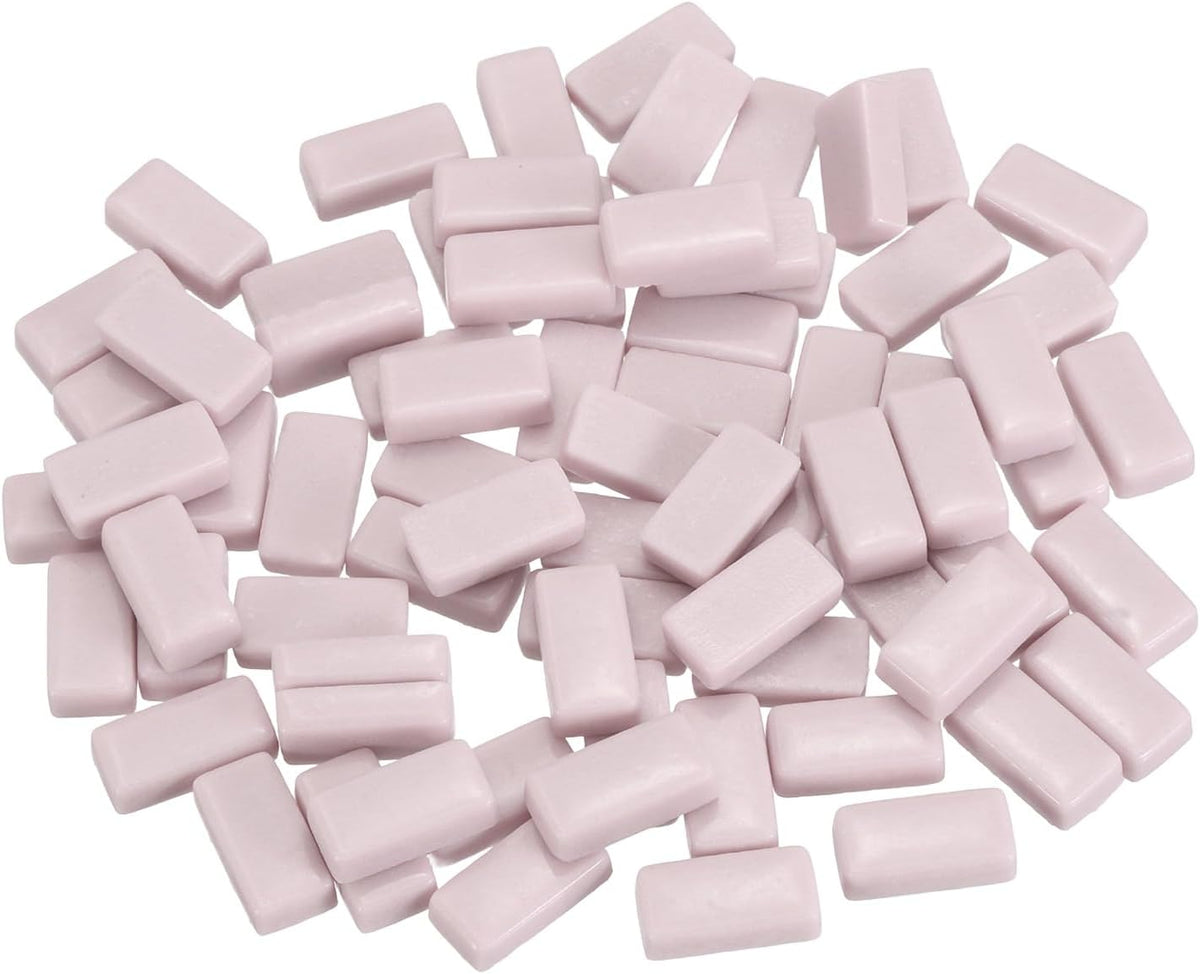 200g Rectangle Mosaic Tiles for Crafts, 0.4" x 0.8" Iridescent Mosaic Glass Pieces for DIY Art Making Supplies Home Decoration (Purple Pink)