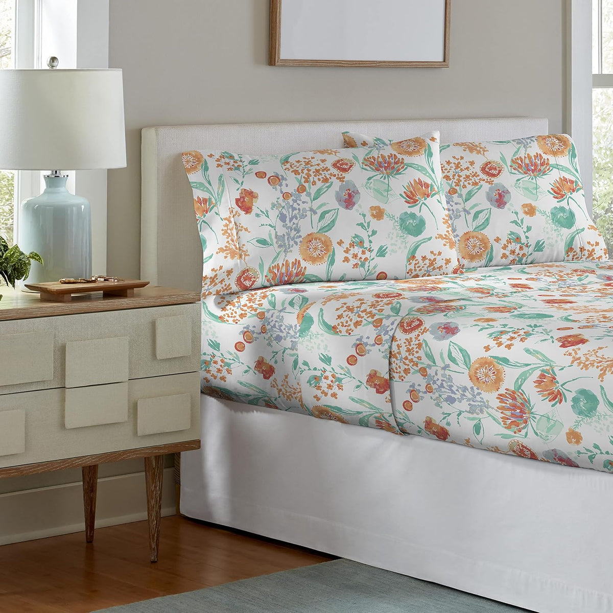 Celeste Home 190 GSM Twin, Peach Blossom Sheet Set- Warm & Cozy - 100% Cotton Flannel Pre-Shrunk - Extra Soft - Deep Pockets - Easy Fit - Elastic All Around - Comfy - Double Brushed
