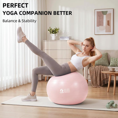 Exercise Ball, Extra Thick Yoga Ball for Working Out, Yoga & Pregnancy, 4 Sizes Anti-Burst Balance Ball with Foot Pump for Pilates, Physical Therapy & Fitness