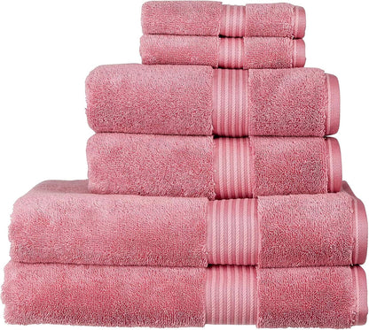 Supreme Hygro 6 Piece Towel Set | Blush Pink | 100% Luxury Supima Cotton | Ultra Soft | Super Absorbent | 650GSM | 2 Bath Towels 2 Hand Towels 2 Face Cloths