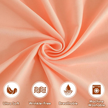 Twin Sheets Set, 3 Pieces Hotel Luxury Soft Microfiber Bed Sheets Set, Up to 16" Deep Pockets, Oeko-Tex Sheets with Elastic, Breathable, Wrinkle Free (Peach Pink, Twin)