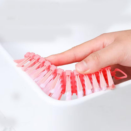 2 Pack Multiangle Bendable Scrubber, Flexible Cleaning Brush for Kitchen Stove, Bathroom, Pool, Tub, Sink (Pink&Green)