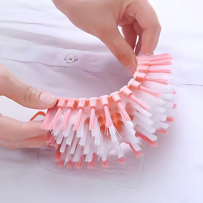 2 Pack Multiangle Bendable Scrubber, Flexible Cleaning Brush for Kitchen Stove, Bathroom, Pool, Tub, Sink (Pink&Green)