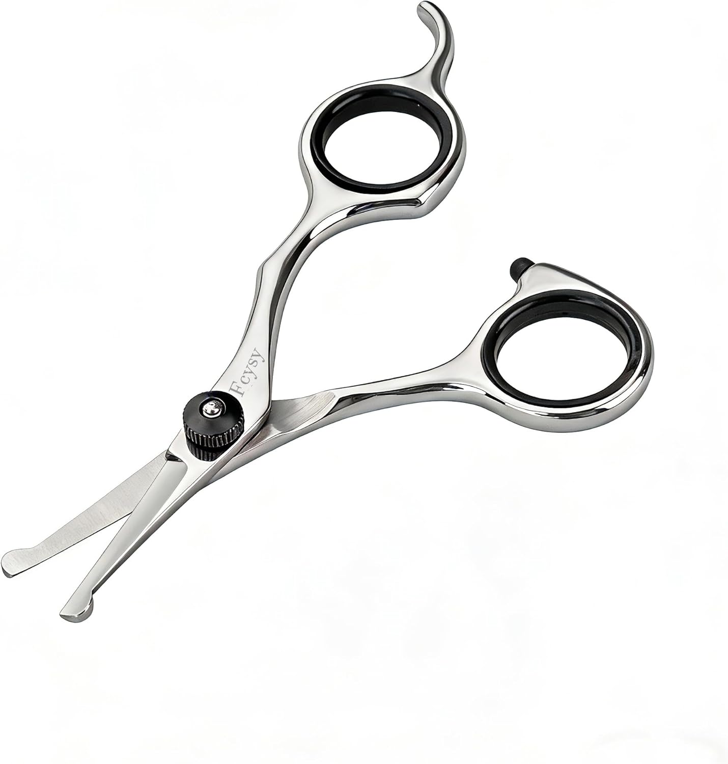 4.5 Inch Dog Grooming Scissors with Safety Round Tips, Fcysy Small Pet Hair Trimming Scissors for Face, Eyes, Ears, Nose & Paws, Professional Puppy Grooming Shears for Dogs & Cats- Black