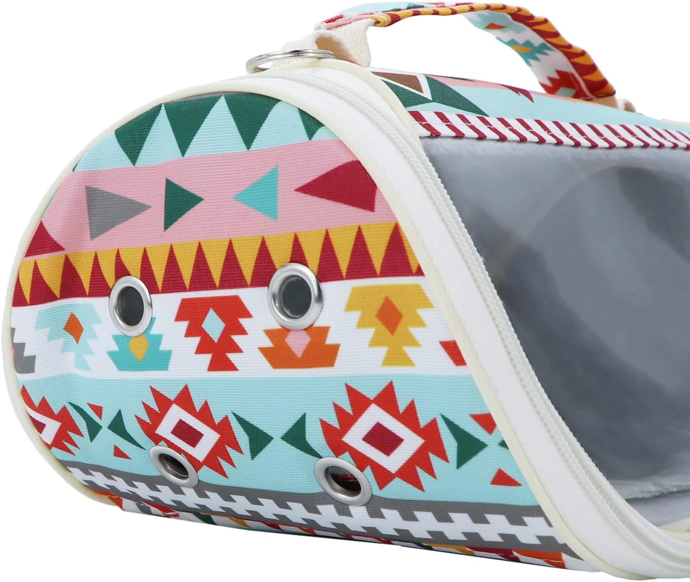Small Pet Carrier Hamster Carrier Bag Portable Travel Carrier for Hamsters Mouse Baby Guinea Pig Hedgehog Sugar Glider Small Birds (M, Pink Ethnic)