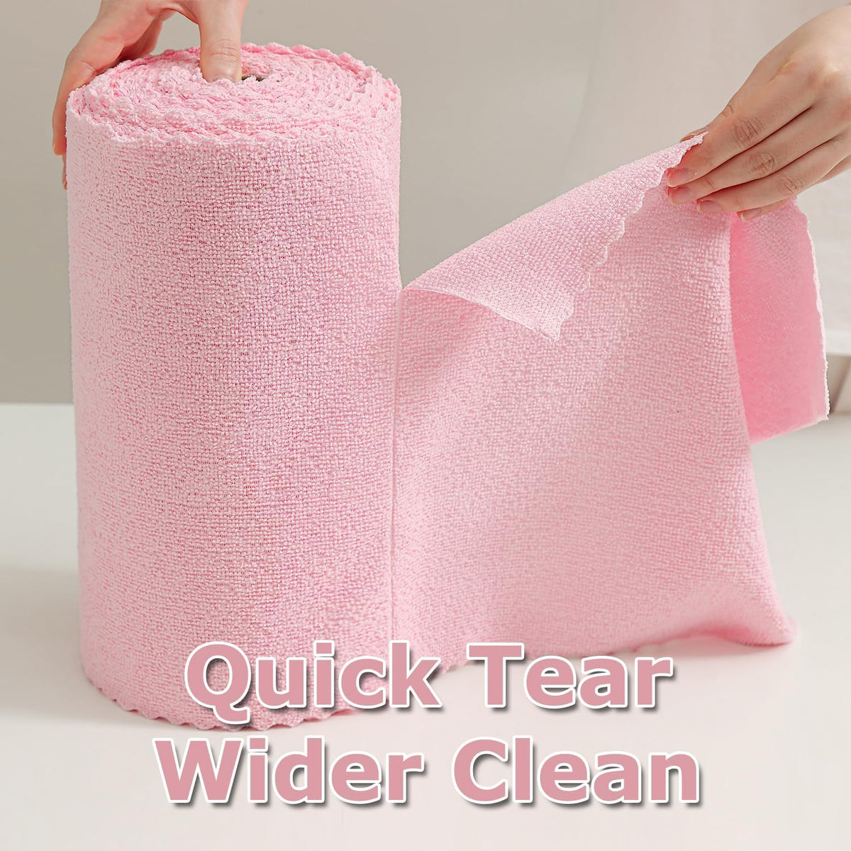 80 Pack Reusable Paper Towels Pink Microfiber Cleaning Cloth Roll 12"x12" Microfiber Towels, Tear Away Cloth for Cars,Wash Cloths,Lint Free Rags for House,Kitchen,Window,Cleaning Supplies