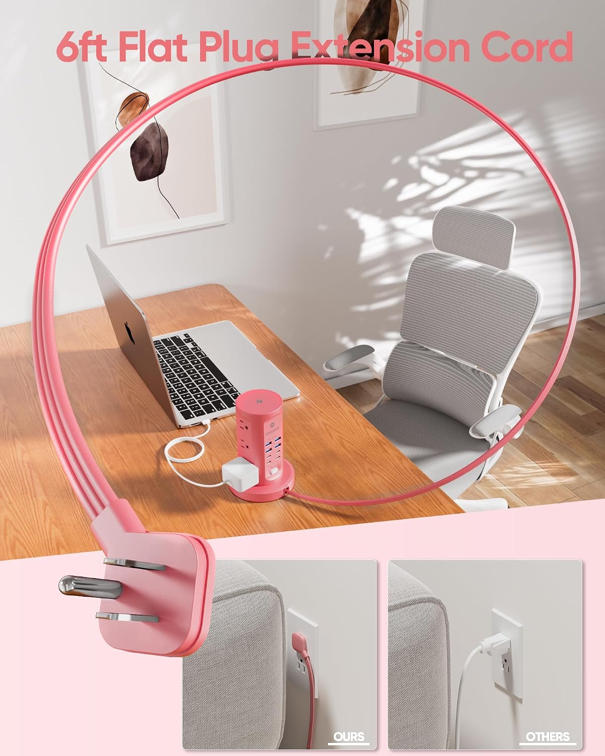 Power Strip Tower, Charging Station 9 AC Outlets 8 USB Ports