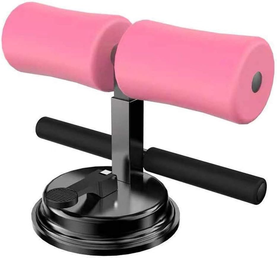 Sit Up Bar, Upgraded Sit up Assistant Device Portable Adjustable Exercise Body Fitness Equipment with Comfortable Padded for Men & Women Home Gym(Pink)