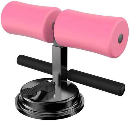 Sit Up Bar, Upgraded Sit up Assistant Device Portable Adjustable Exercise Body Fitness Equipment with Comfortable Padded for Men & Women Home Gym(Pink)