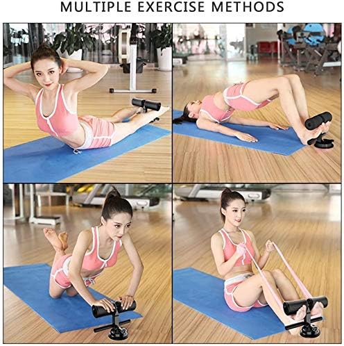 Sit Up Bar, Upgraded Sit up Assistant Device Portable Adjustable Exercise Body Fitness Equipment with Comfortable Padded for Men & Women Home Gym(Pink)