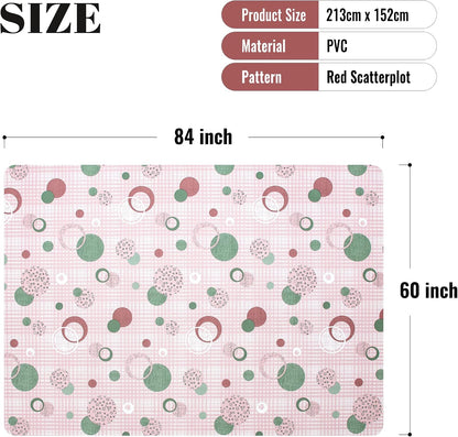 84 * 60 Inch Rectangle Tablecloth, Vinyl Tablecloth with Flannel Backing for Rectangle Tables, Spill Proof Plastic Picnic Table Cover for Dining/Camping/Indoor/Outdoor(Pink Plaid)