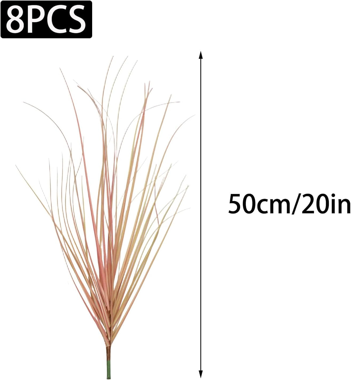 8 Pcs Artificial Grass Plants 20 Inch Fake Tall Grass Stems, Pink Stems