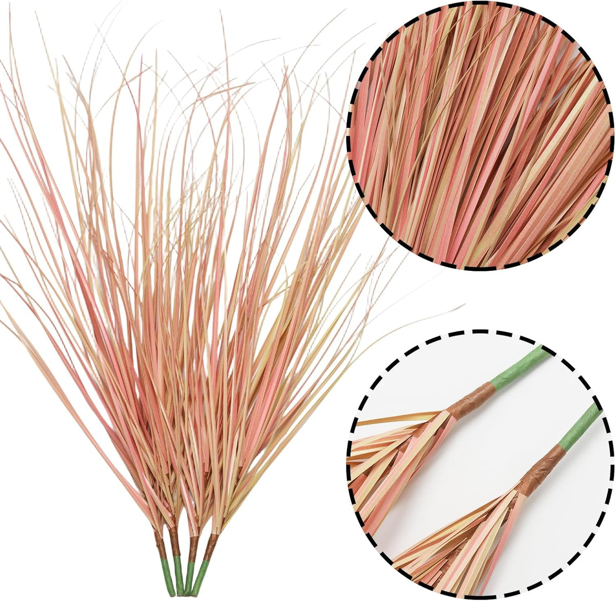 8 Pcs Artificial Grass Plants 20 Inch Fake Tall Grass Stems, Pink Stems