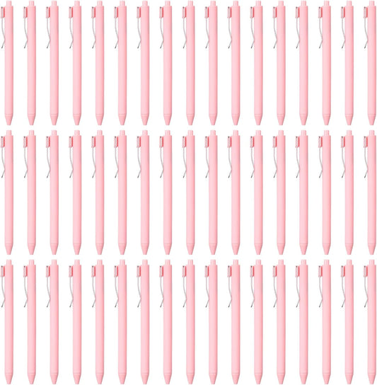 50 Pcs Pink Ballpoint Pens Bulk Retractable Writing Pens