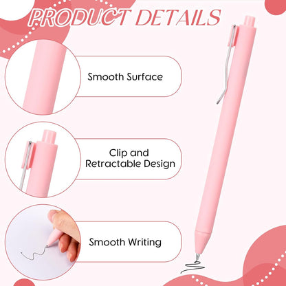 50 Pcs Pink Ballpoint Pens Bulk Retractable Writing Pens
