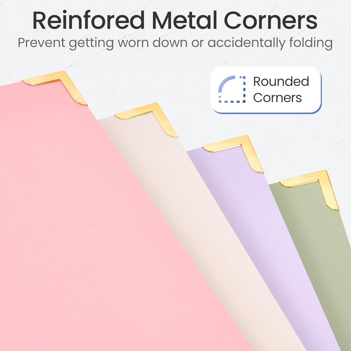 3 Ring Binder 1 Inch with Metal Corner, Letter Size, Pink