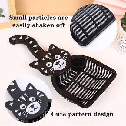 3 PCS Cat Poop Scoop Durable Cat Litter Scoop Deep Shovel Cat Litter Scooper Litter Tray Scoop Kitty Scoop Pet Poop Cleaning Tool for Pet Poop(Blue,Pink,Black)