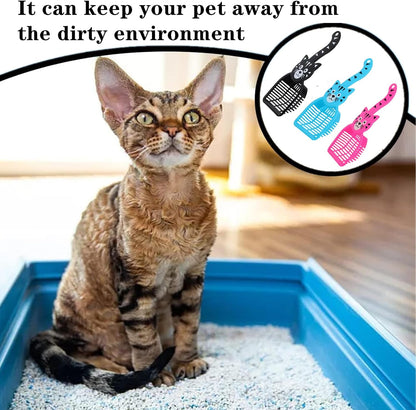 3 PCS Cat Poop Scoop Durable Cat Litter Scoop Deep Shovel Cat Litter Scooper Litter Tray Scoop Kitty Scoop Pet Poop Cleaning Tool for Pet Poop(Blue,Pink,Black)