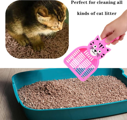 3 PCS Cat Poop Scoop Durable Cat Litter Scoop Deep Shovel Cat Litter Scooper Litter Tray Scoop Kitty Scoop Pet Poop Cleaning Tool for Pet Poop(Blue,Pink,Black)