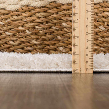 Azurite Modern Geometric Area Rug - Contemporary Abstract High Pile Carpet for Living Room, Bedroom, Dining Room - Machine Washable Rug - Peach, Beige - 2' x 2'11"