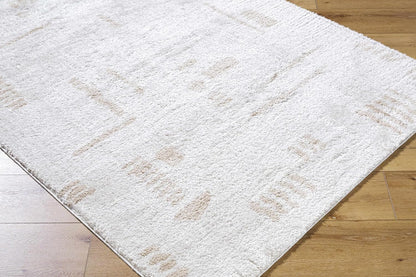 Azurite Modern Geometric Area Rug - Contemporary Abstract High Pile Carpet for Living Room, Bedroom, Dining Room - Machine Washable Rug - Peach, Beige - 2' x 2'11"