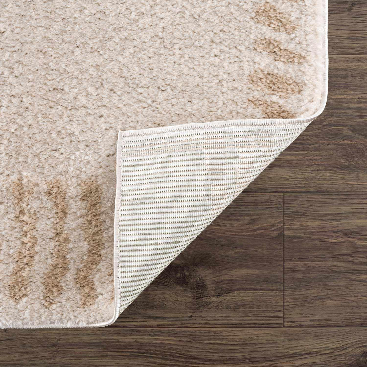 Azurite Modern Geometric Area Rug - Contemporary Abstract High Pile Carpet for Living Room, Bedroom, Dining Room - Machine Washable Rug - Peach, Beige - 2' x 2'11"