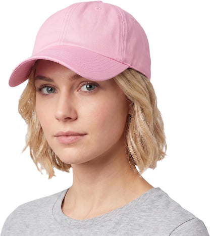 Unisex Classic Cotton Baseball Cap, Low Profile Unconstructed Blank Dad Hat, One Size