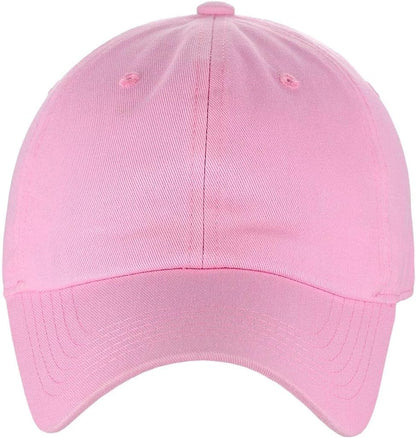 Unisex Classic Cotton Baseball Cap, Low Profile Unconstructed Blank Dad Hat, One Size