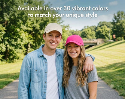 Unisex Classic Cotton Baseball Cap, Low Profile Unconstructed Blank Dad Hat, One Size