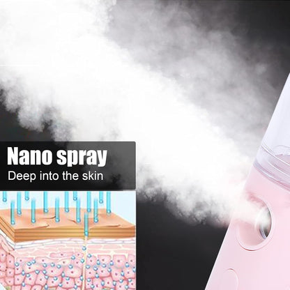 Nano Facial Mister, Cute Cartoon Animal Facial Mist Sprayer Mini Hydrating Moisturizing Cool Mist Handheld Facial Sprayer Portable Home Office Skin Moisturizing Spray(pink)