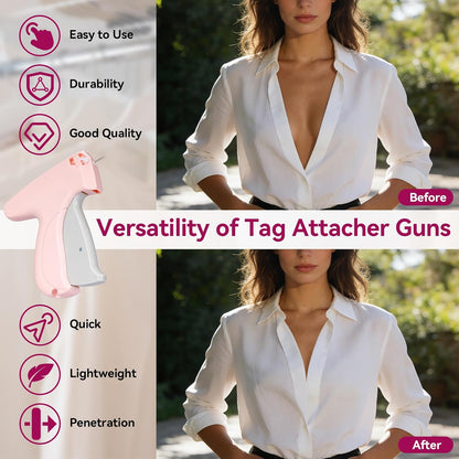 Handheld Tagging Gun for Clothes, with 3000 Fasteners, Pink