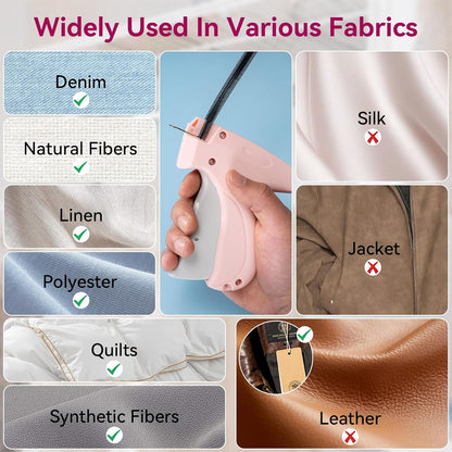 Handheld Tagging Gun for Clothes, with 3000 Fasteners, Pink