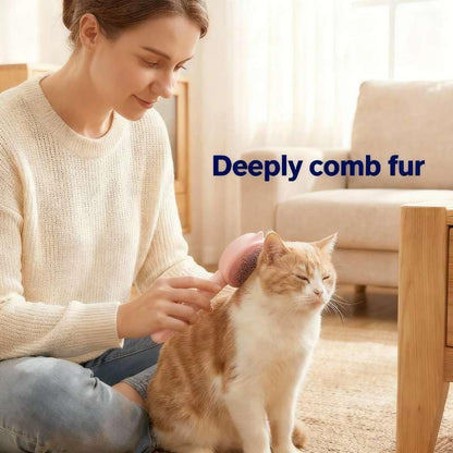 Cat Brush for Shedding, Kitten Brushes for Indoor Cats, For Long or Short Haired Cats,Cat Hair Brush Grooming Deshedding Brush for Dog Kitten Removes Loose Fur and flea removal comb, Pink