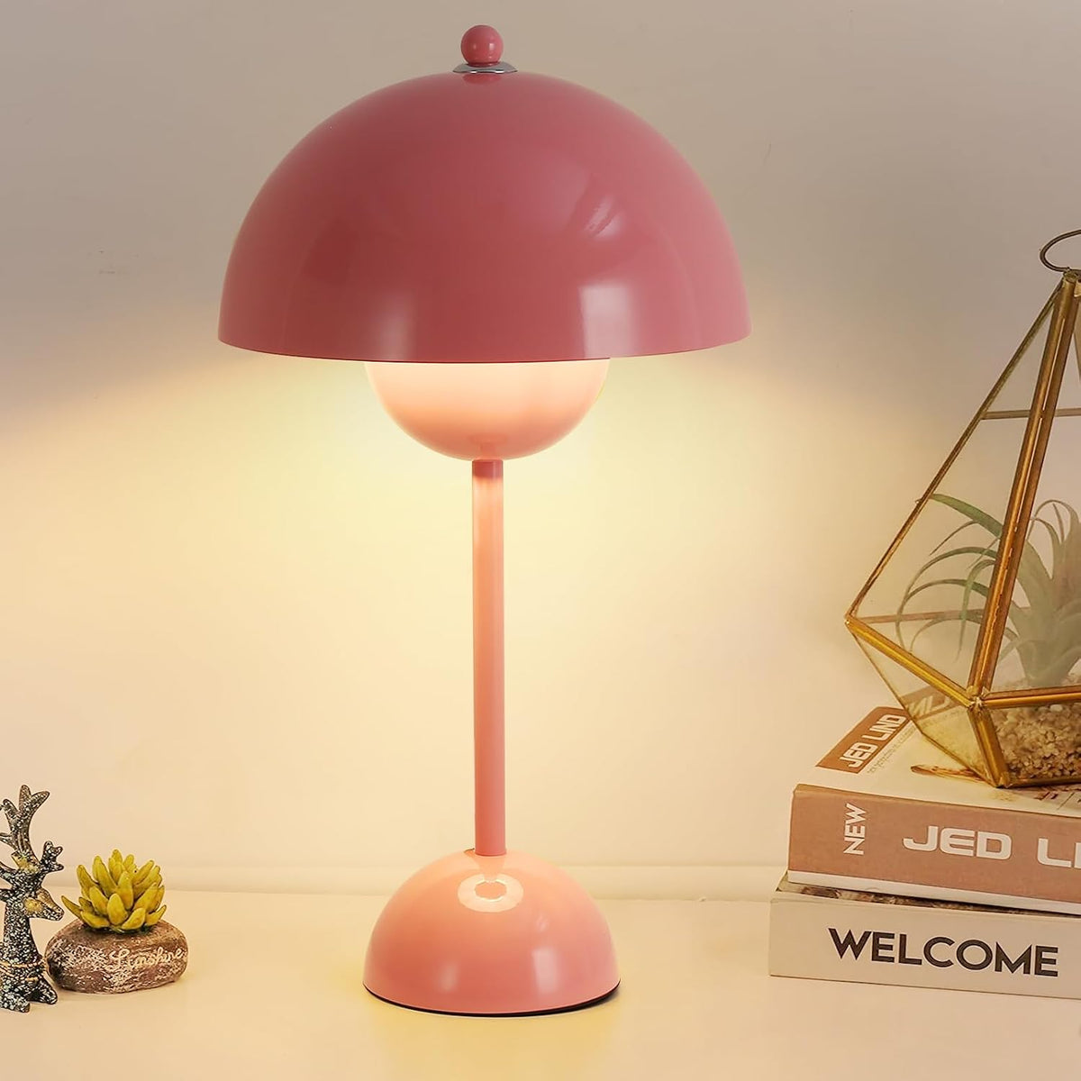 Creative Mid-Century Modern Bud Table Lamp for Home&Office, Light Pink