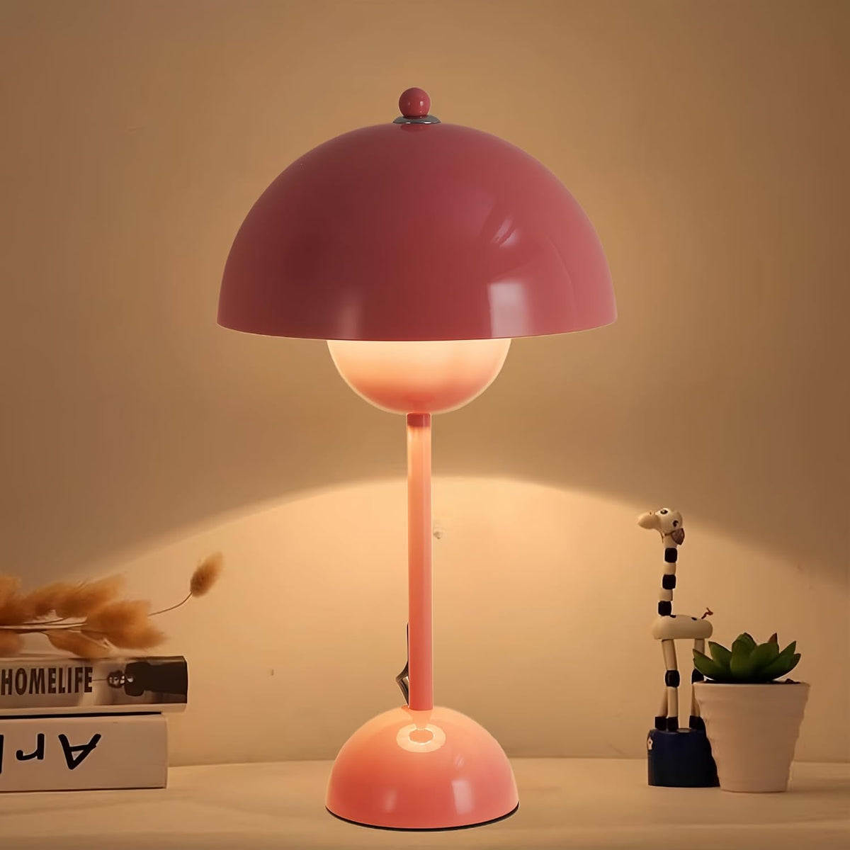Creative Mid-Century Modern Bud Table Lamp for Home&Office, Light Pink