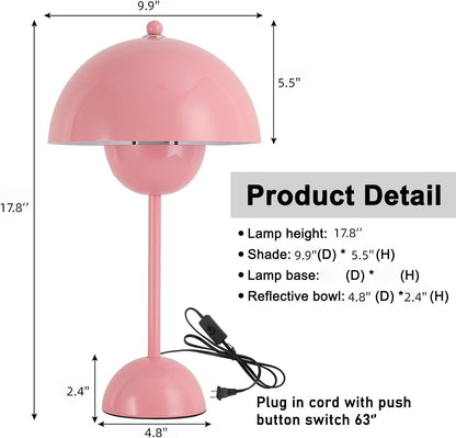 Creative Mid-Century Modern Bud Table Lamp for Home&Office, Light Pink