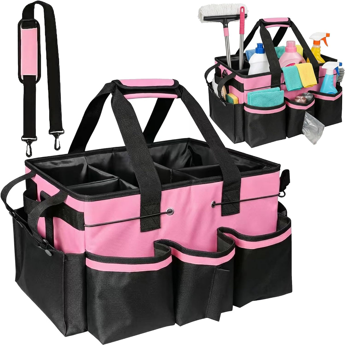 Cleaning Caddy Bag for Cleaner & Housekeepers, Car Trunk Organizer
