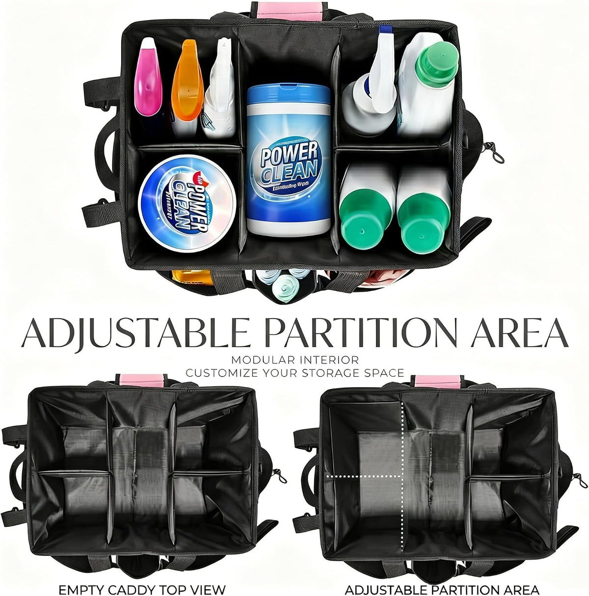 Cleaning Caddy Bag for Cleaner & Housekeepers, Car Trunk Organizer