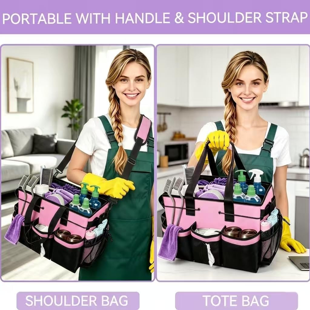 Cleaning Caddy Bag for Cleaner & Housekeepers, Car Trunk Organizer